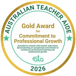 Australian Teacher Aide 2026 Gold Award for Commitment to Professional Growth
